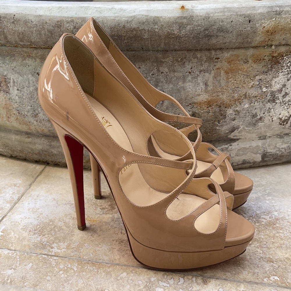 CHRISTIAN LOUBOUTIN PATENT CRISS CROSS 'MADEMOI'